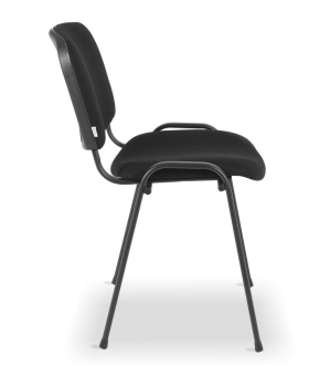 Profilansicht: Besucherstühle vom Typ SB mit schwarzem Stoff u. schwarzem Gestell