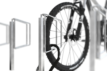 Sicherer Boden-Fahrradständer zum Einbetonieren im Boden Typ FS500 90° gerade