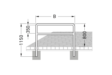 Fahrradanlehnsystem Typ BP200 (Skizze)