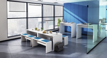 Büro-Stehtische mit Sitzkombinationen