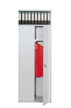 Metall-Büroregal (leeres Anbaumodul mit Garderobenstange und Türen) zur flexiblen Selbstbestückung