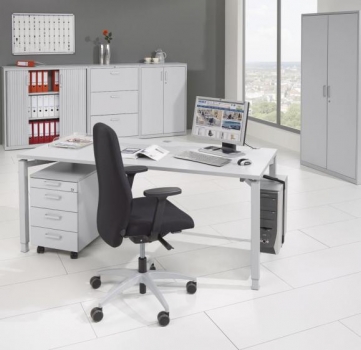 Büromöbel Worker mit Schreibtisch (lichtgrau)