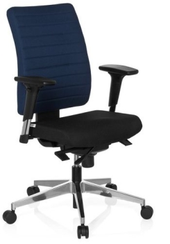 Moderne Bürostühle mit blauer Rückenlehne