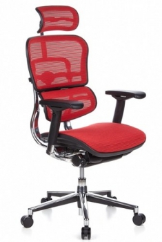 Bürostühle mit Netzrücken u. Kopfstütze rot