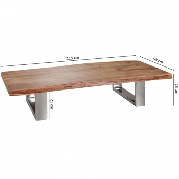 Wohnzimmertisch Massivholz Tisch mit Metallbeine (Abmessungen)