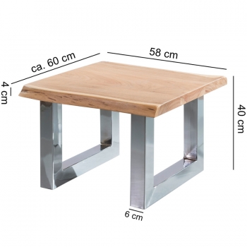 Abmessungen: Sofatisch - Massivholz Tisch im Landhausstil