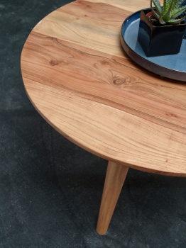 Runder Lounge-Tisch Massiv-Holztisch