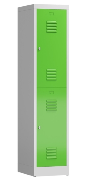 Doppelstockspind 415 mm breit und zwei Fächer, lichtgrau/gelbgrün