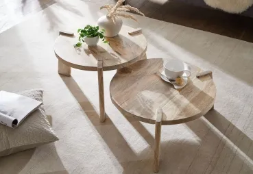 Design-Couchtisch rund im 2er Set