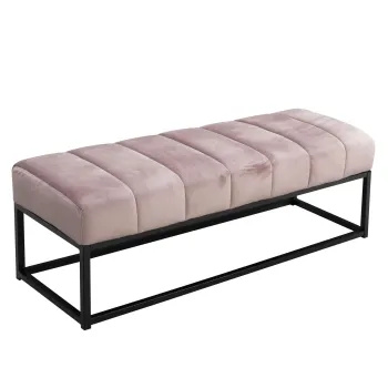 Samtbank in Rosa 108x40x40 cm gepolsterte Bank für den Flur