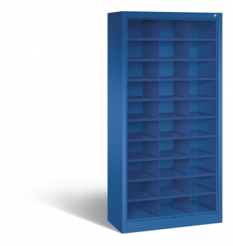 Fächerregal für das Büro - Metallregal mit 30 Fächern in Blau
