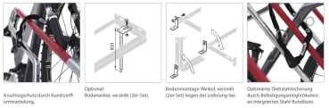 Details vom Doppelseitiger Fahrradständer mit 4 Stellplätzen