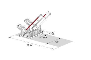 Skizze vom Fahrradständer für 2 Fahrräder Typ FS120-2