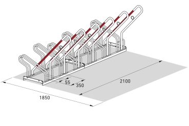 Fahrradständer Typ FS120-6 (Skizze 1)