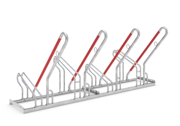 Fahrradständer mit Anlehnbügeln für vier Fahrräder