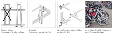 optional: Bodenanker zur Bodenbefestigung (2er-Set). Optional: Bodenmontage-Winkel, verzinkt (2er-Set).