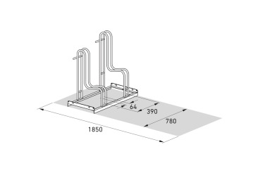 Fahrradständer für 64 mm Reifenbreite Typ FS300-2