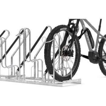 6er Fahrradständer mit ummantelte Anlehnbügel, für bis zu 64 mm Reifenbreiten