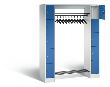 Garderobenschrank aus Metall Türen blau