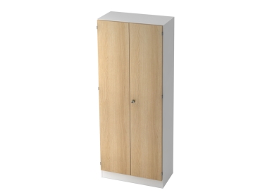 Garderobeschrank 80 x 42 x 127 cm (B x T x H), weiß/nussbaum