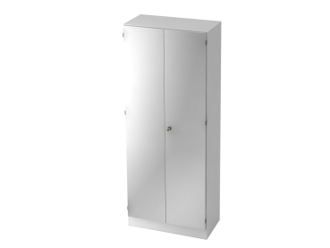 Garderobeschrank 80 x 42 x 127 cm (B x T x H), weiß/silber