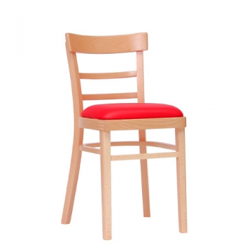 Gastronomie Stühle  - Holzstühle mit Sitzpolster rot