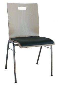 Qualitäts Holzschalenstühle mit Griffloch u. Sitzpolster