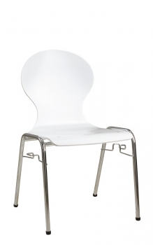 Holzschalenstühle stapelbar Modell Arche weiß