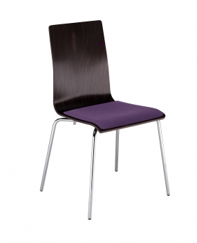 Holzschalenstühle - Besucherstühle Luis S mit Sitzpolster lila