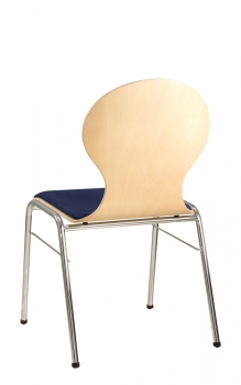 Holzschalenstühle mit Sitzpolster Modell Arche