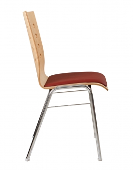 Holzschalenstühle mit Sitzpolster Modell Autonoe (Seitenansicht)
