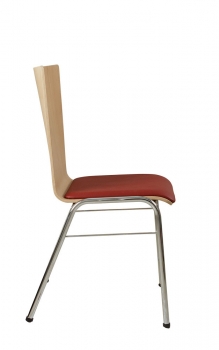 Holzschalenstühle Triton mit Sitzpolster (Seitenansicht)