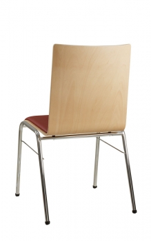 Holzschalenstühle Triton mit Sitzpolster (Rückansicht)