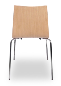 Holzschalenstühle Typ TX (Rückseite) verchromt - Top Besucherstühle mit Eichensperrholz natur.