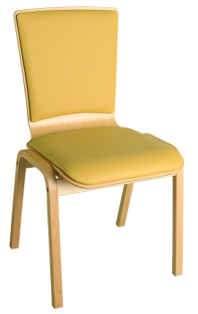 Holzstühle Typ K3 mit Polster am Sitz u. der Rückenlehne auch als Kirchenstühle geeignet