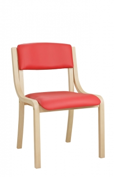 Holzstühle - Besucherstühle Modell Radek, Bezug rot
