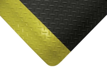 Industriematte schwarz mit gelber Seitenstreife