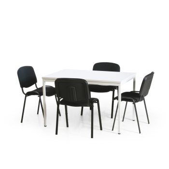 4 Kantinenstühle inkl. Tisch 1200 x 800 mm - Relax 5 Set