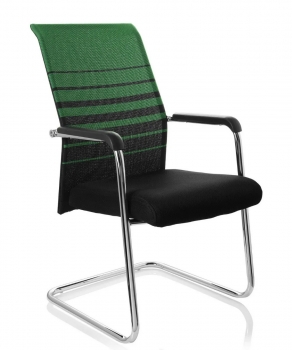 Büro-Freischwinger - Marces Konferenzstühle Stoff, Rückenlehne grün