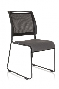 Stapelbare u. verbindbare Besucherstühle, Modell Präsent, Sitz grau