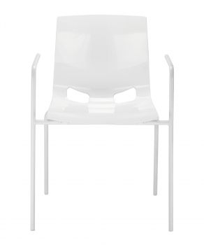 Kunststoffschalenstühle mit Armlehnen, Modell Event, weiß (Frontaufnahme)