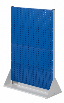 Lochplattenwand Gr.4 doppelseitig System Typ 14D mit 6 x Lochplatten u. 2 x Schlitzplatten, RAL 5010 enzianblau