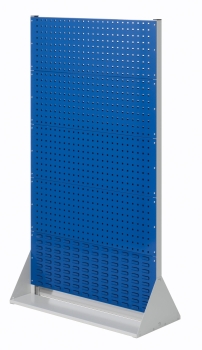 Lochplattenwand Gr.5 doppelseitig System Typ 35D mit 8 x Lochplatten u. 2 x Schlitzplatten, RAL 5010 enzianblau.