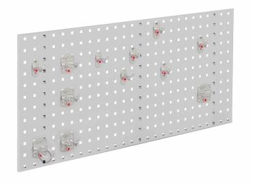 Lochplattenwand Set 1000 x 450 mm | System Typ 2 RAL 7035 lichtgrau