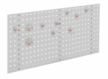 Lochplattenwand Set 1000 x 450 mm | System Typ 5 RAL 7035 lichtgrau