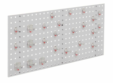 Lochplattenwand Set 1000 x 450 mm | System Typ 8 RAL 7035 lichtgrau