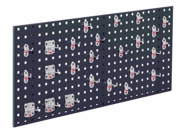 Lochplattenwand Set 1000 x 450 mm | System Typ 8 RAL 7016 anthrazitgrau