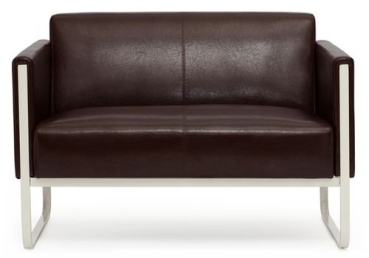 Lounge-Sofa Gunar - 2 Sitzer Besuchersofa braun