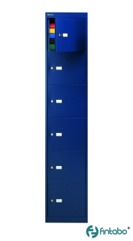 Verbindbarer Wertfachschrank Max mit sechs Abteilen in blau