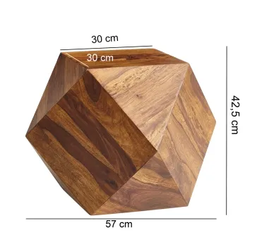 Breite: 57 cm - Höhe: 42,5 cm - Tiefe: 57 cm - Ablagefläche (BxT): 30 x 30 cm.